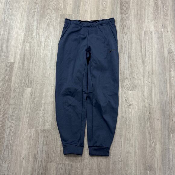 Nike Tapered Sweatpants Men's Medium Blue Joggers Cuffed Dri Fit Sports 932255 - Picture 1 of 11